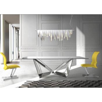 Mesa de Comedor Trypa 220 cm con Estructura de Acero Cromado