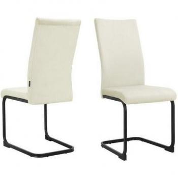 Chaises en velours crème