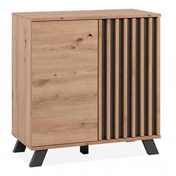Aparador 2 Puertas Roble Artesanal y Antracita L80 cm
