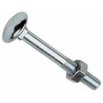 Zinc Plated M6 Carriage Bolts with Nuts 6mm x 50mm