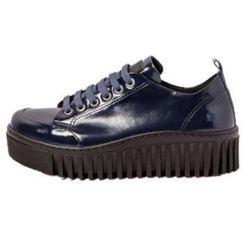 Baskets haut de gamme en cuir noir Richelieu Art – 115351566003