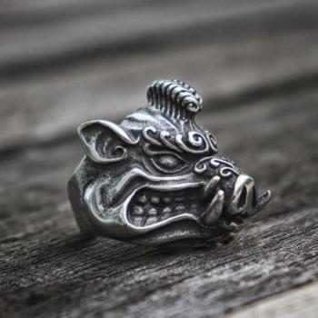 Männer Ring Wildschwein Design