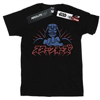 Camicia Uomo Nera a Tema Star Wars Darth Vader Kanji
