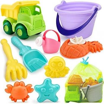 Sanlebi Giocattoli Spiaggia: Set Completo di Formine e Secchiello