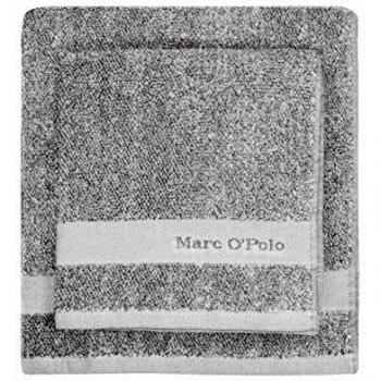 Marc O'Polo Melange Serviettes de Bain, Éponge Coton Tissé Teint, Blanc Pur, 50 cm x 100 cm