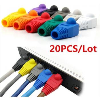 Kit de connecteurs RJ45 8P8C, 20 pièces avec couvercles pour câbles CAT 5/5e/6