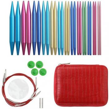 Kit de agujas de tejer circulares y herramientas para ganchillo