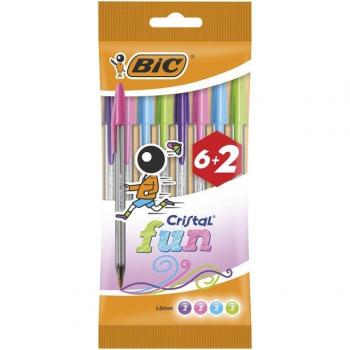 Bic Cristal Fun Pen Collectie – 6+2 Met Vrijblijvende Etui