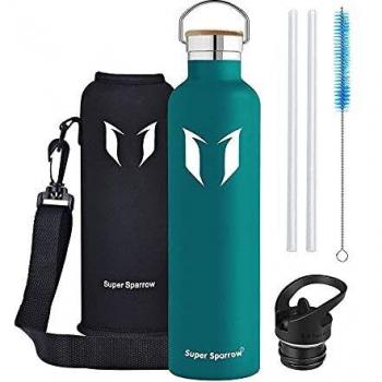 Super Sparrow Bottiglia d'Acqua Doppia Parete Acciaio Inox 750ml Verde Scuro