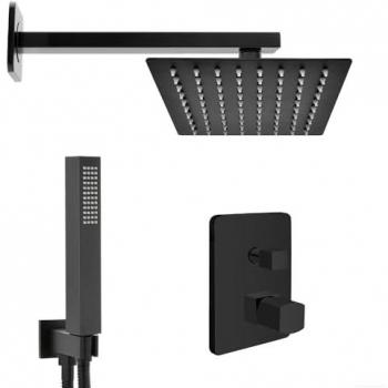 InBagno: Kit Doccia Lotus 30x20 – Nero Opaco, Set Completo