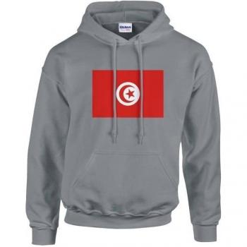 PixelForma Grayscale Tunisia Flag Hoodie – Long Sleeved