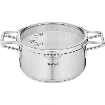 Tefal Nordica H8524436 Casserole + couvercle passoire en verre