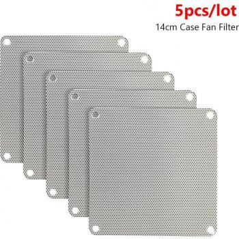 5-Piece PVC Dustproof Mesh for Computer Case Fans (80mm, 90mm, 120mm, 140mm)