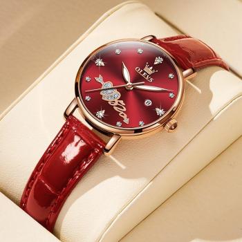 Reloj de Lujo para Mujer OLEVS, Cuarzo Cronógrafo, Resistente al Agua 30M