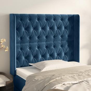 VidaXL Kopfteil Samt Dunkelblau 93x16x118/128 cm