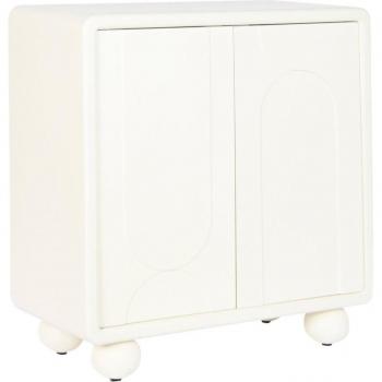 Cómoda Práctica MDF 80x37x86 2 Puertas 3D Blanca