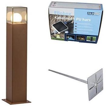 QAZQA 50 cm Outdoor Light in Rust Brown with Ground Spike