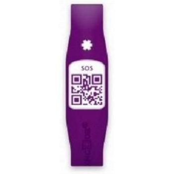 Bracelet d'urgence Silincode QR rose taille XS
