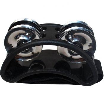 Foot Tambourine with Black Metal Jingles