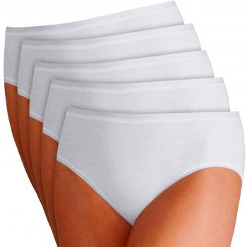 Pompadour Bio Unterwäsche für Frauen – 5x Hüftslips Weiß, Größe 44
