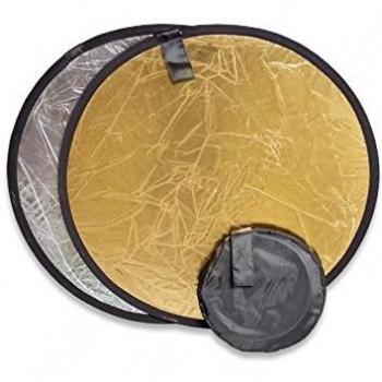 VH BW Lichtspiel 80 cm – 2‑in‑1 Reflexionskugel – Gold & Silber