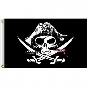 Banderas de Pirata con Calaveras y Espadas Decorativas