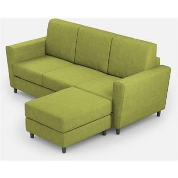 Yasel 3 Seated Green Lounge + Pouf