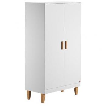 Armario Calicosy con 2 puertas, 2 estantes y 1 barra, dimensiones 100 x 186,5 cm, color blanco
