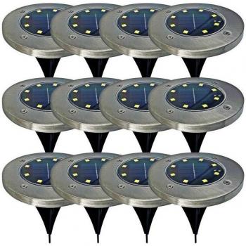 12er Set Solar Gartenbodenlichter