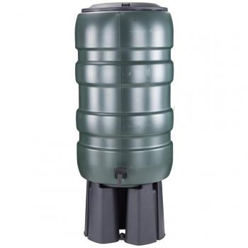AMOS 150L Green Water Butt Storage Set with Diverter Hose Tap Stand