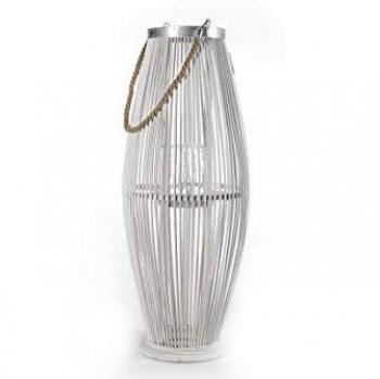 Set de Lanternes Porte-bougie Blanches 32x82 cm