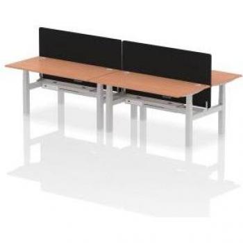 Air Back-to-Back 1600 x 800mm Height Adjustable 4 Person Bench Desk
