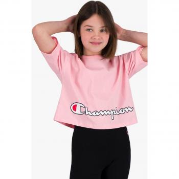 Camiseta rosa amplia con logo Champion