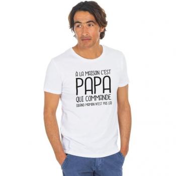 Familienchef in Weiß – Herren‑T-Shirt, “It’s Dad who orders”