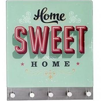 Sweet Home Attaccapanni Magnetico Vetro Temperato 5 Ganci