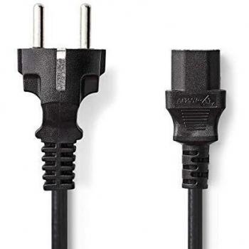 Schwarzes Stromkabel mit geradem Schuko-Stecker und IEC-320-C13, 10.0 m