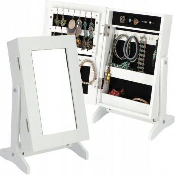 Portagioie Eleganza Specchio 21x15x38,5 cm MDF con Piedini per Catene