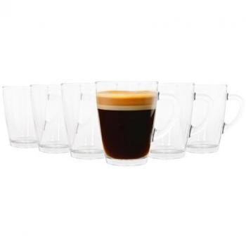 Vega Heat Resistant Clear Glass Coffee Mugs