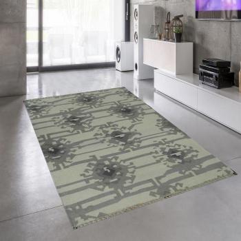 Tapis Kilim en Laine 70x140 cm Motif Gris