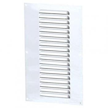 Grille de ventilation 150x300mm en alu blanc avec protection contre les insectes