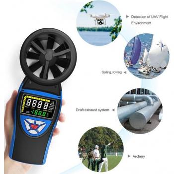 Velocímetro Digital BT‑8805 con Sensor de Temperatura y CFM