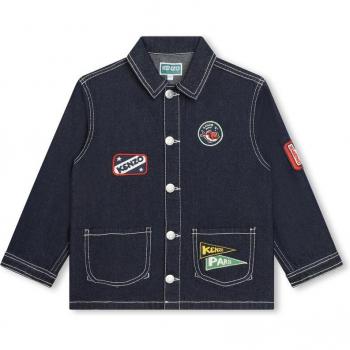 Blouson de style denim brodé Kenzo Kids garçon 8A Bleu marine
