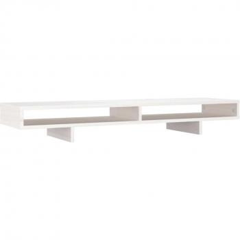 Support d'écran en bois de pin blanc 100 x 27 x 14 cm