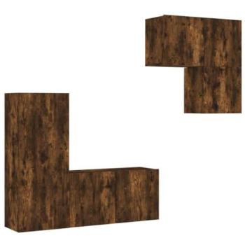 Multimédia TV Salon Chambre – Meuble 4 Pièces, Bois d'Ingénierie