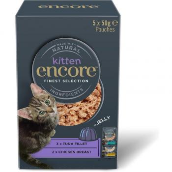 Lot mixte Encore Kitten en gelée 5 x 50 g sachets pour chaton