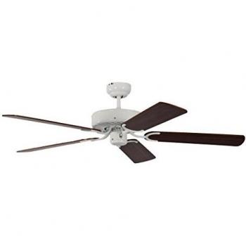 Ventilador de techo blanco lacado Pepeo, 132 cm, sin luz