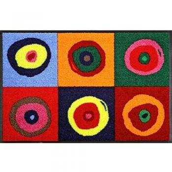 Tapis rectangle 50x75 motif rond Wash+dry