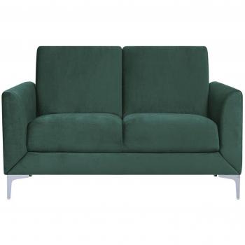 Divano 2 posti stile glamour verde con gambe argentate