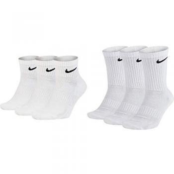 Nike 3 Pack Lightweight Cotton Crew Socks White/Black Size XL