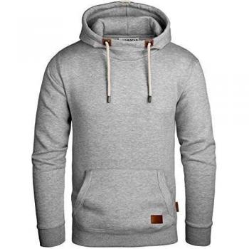Grin&Bear Herren Kapuzenpullover GEC494 (Grau meliert)